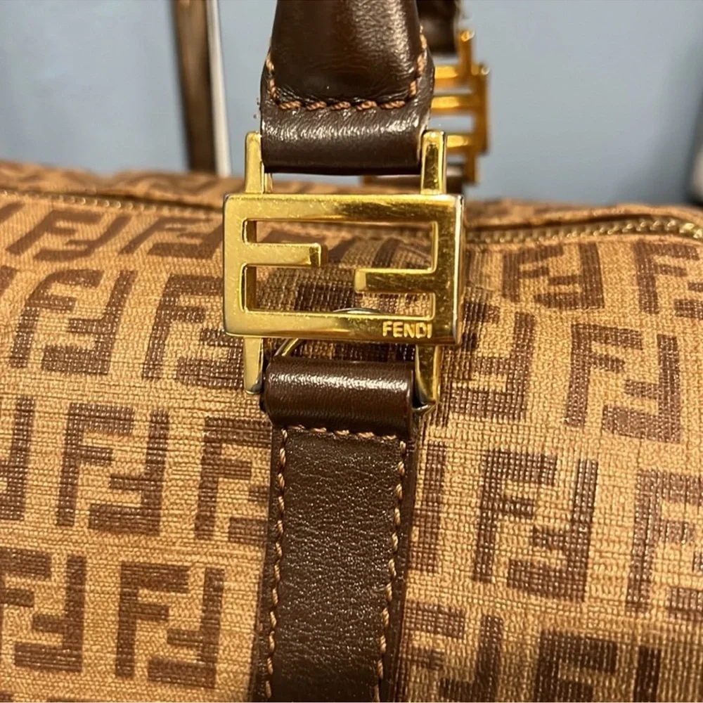 Fendi Brown Monogram Boston Bag - Picture 16 of 16